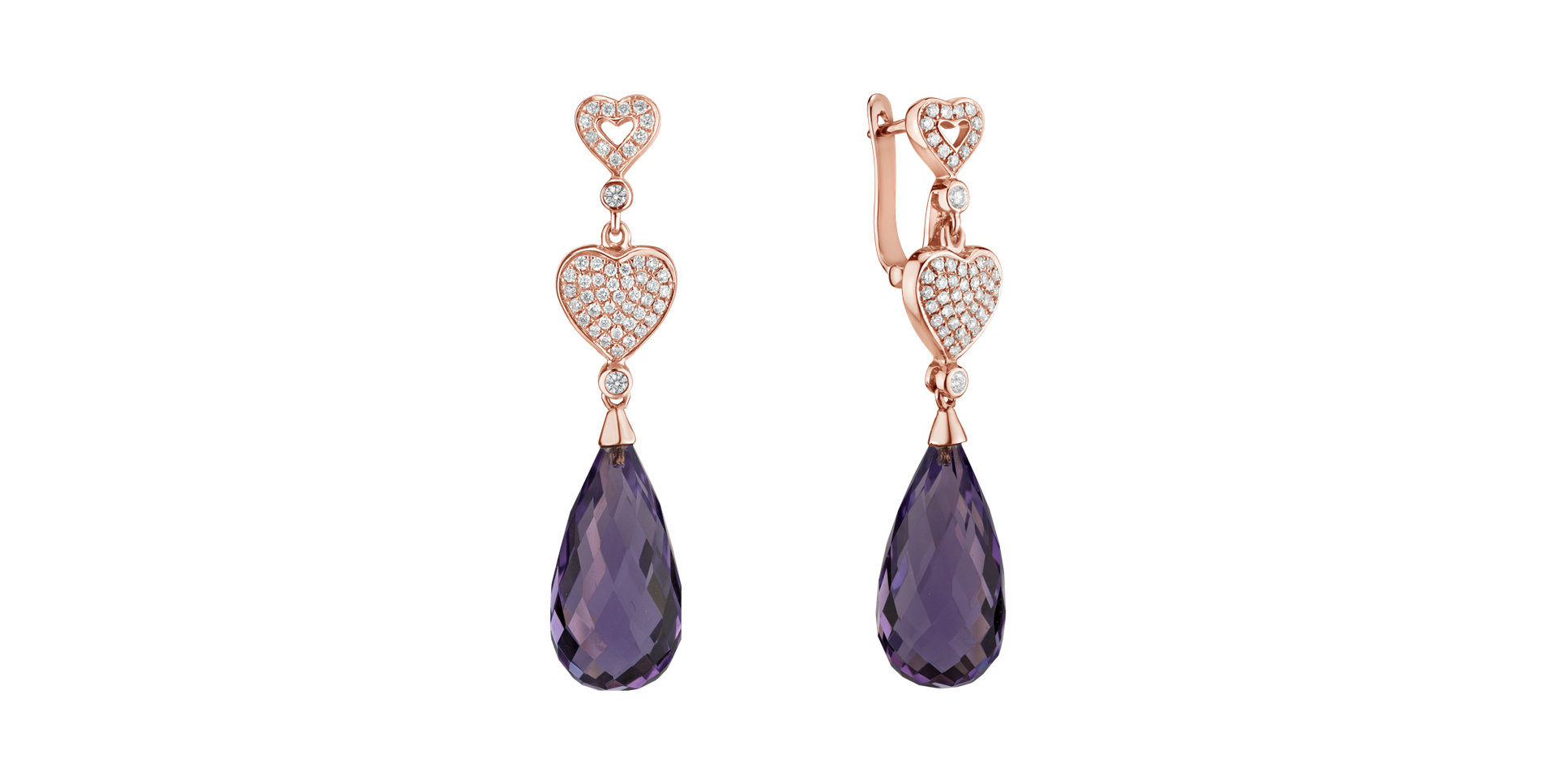 Diamond earrings with Amethyst Etta