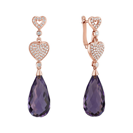 Diamond earrings with Amethyst Etta