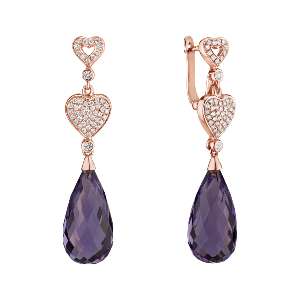 Diamond earrings with Amethyst Etta