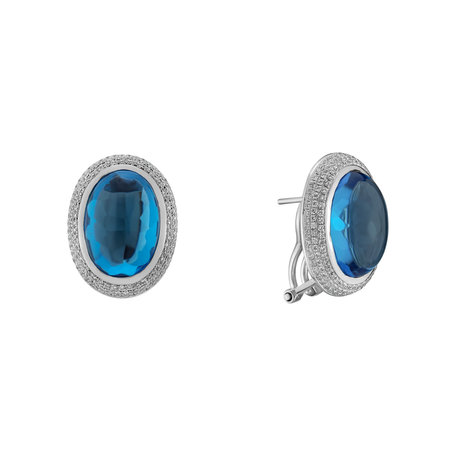 Diamond earrings with Topaz Lullabic Melody
