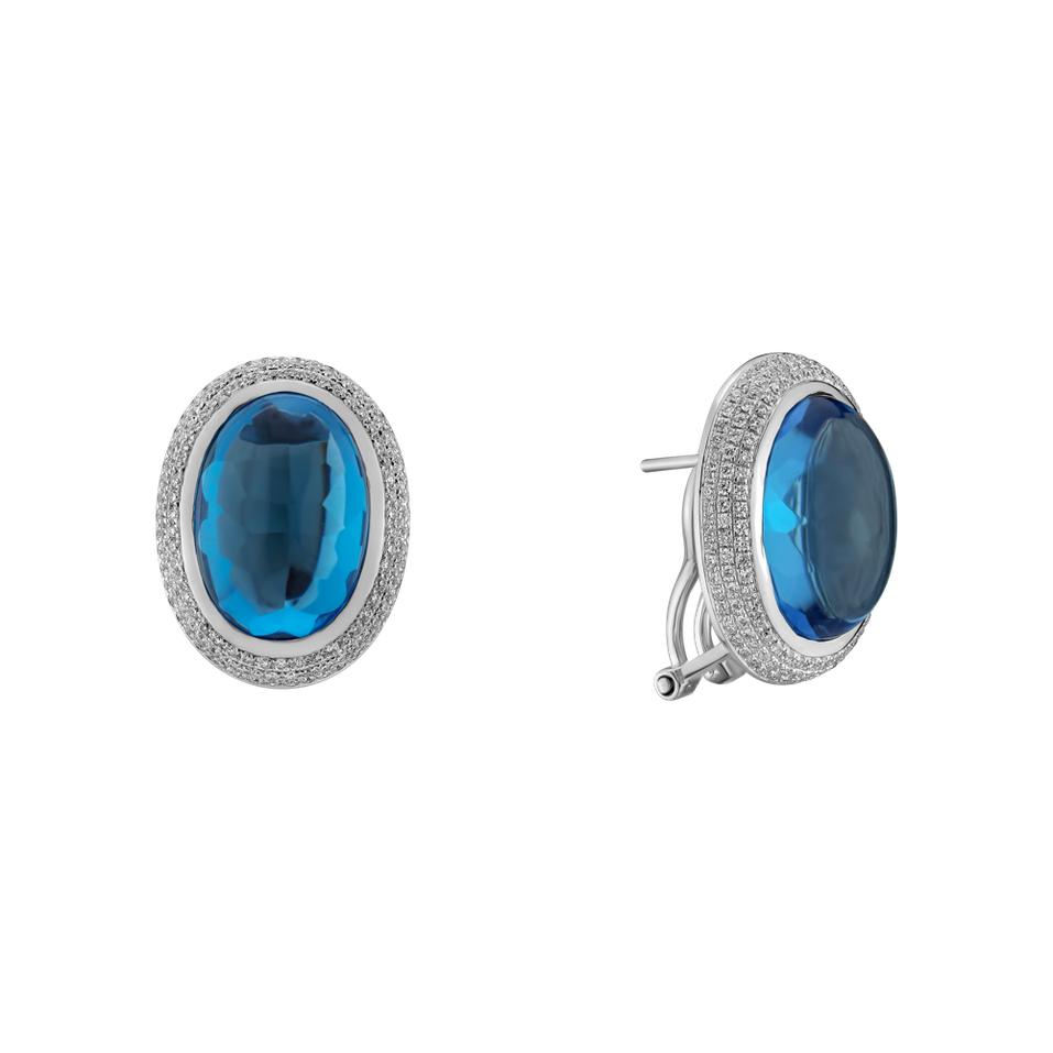 Diamond earrings with Topaz Lullabic Melody