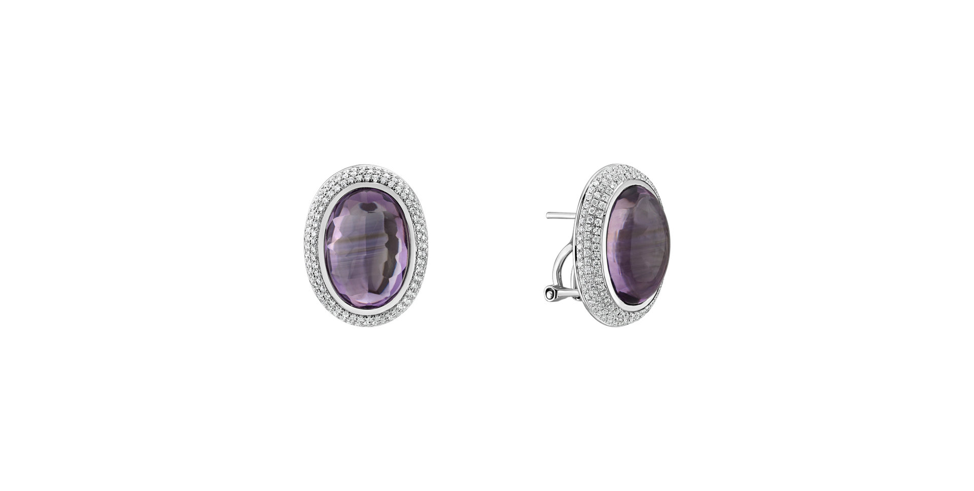 Diamond earrings with Amethyst Lullabic Melody