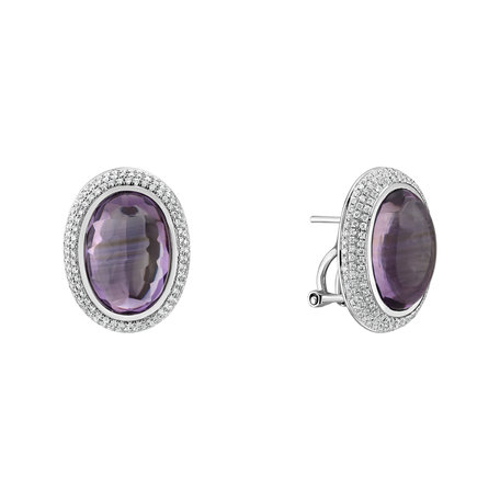 Diamond earrings with Amethyst Lullabic Melody