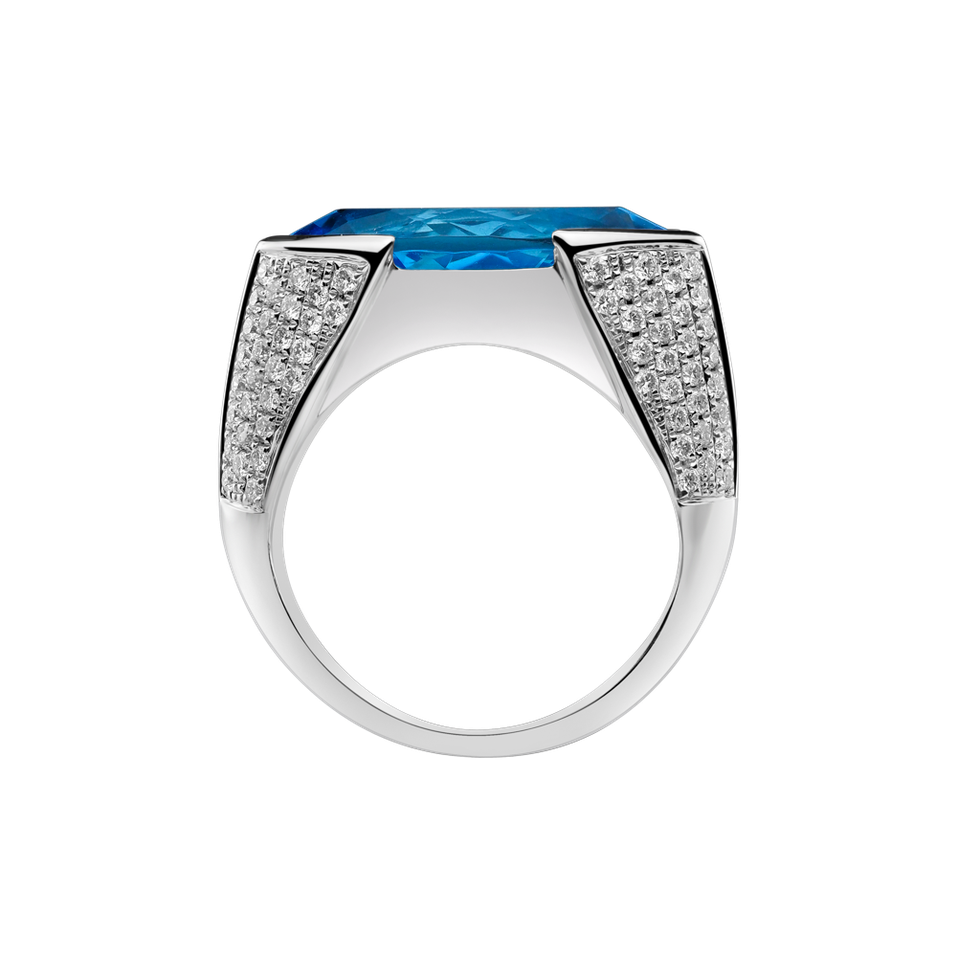 Diamond ring with Topaz Fiona