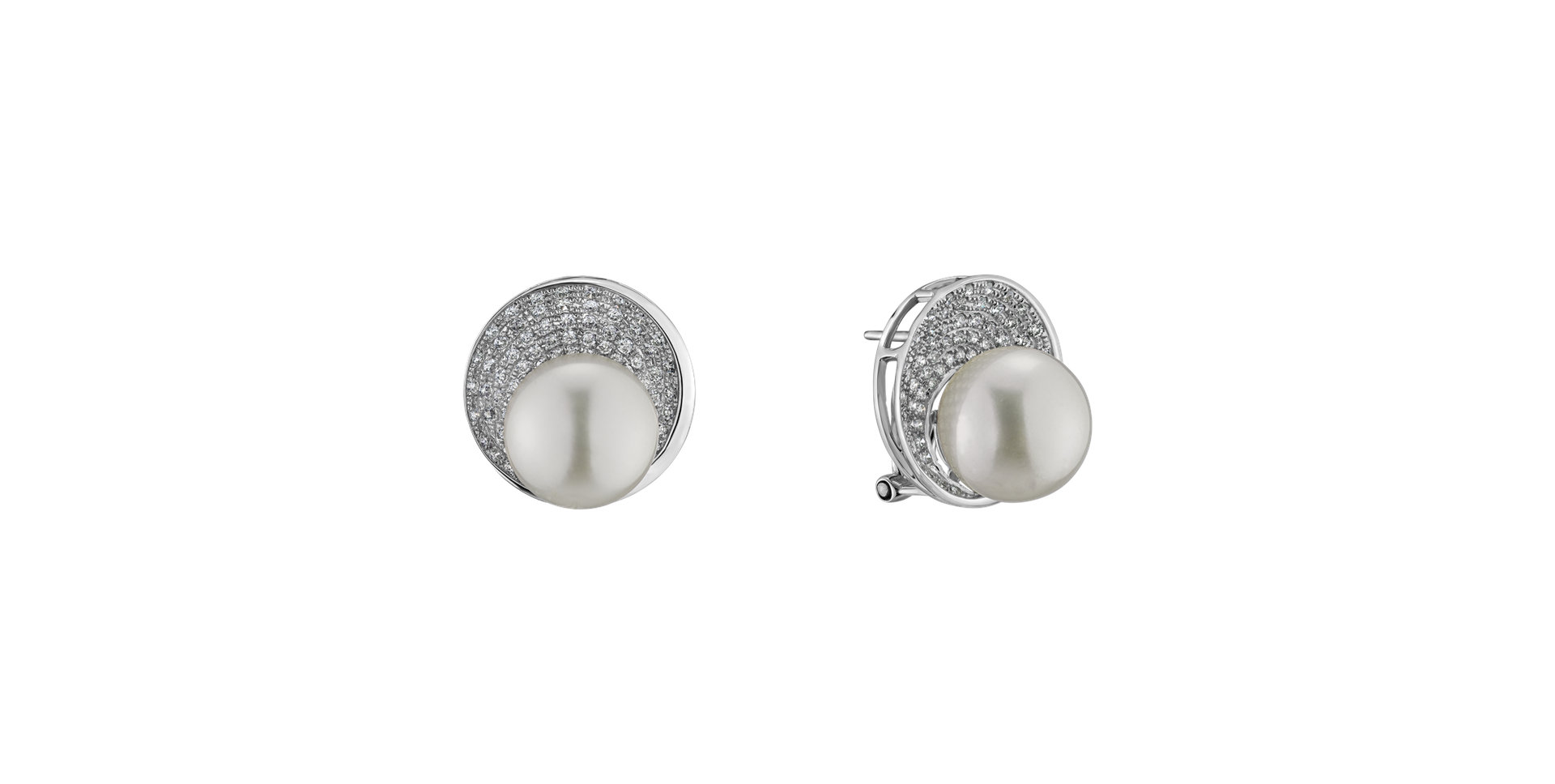 Diamond earrings with Pearl Analeigh
