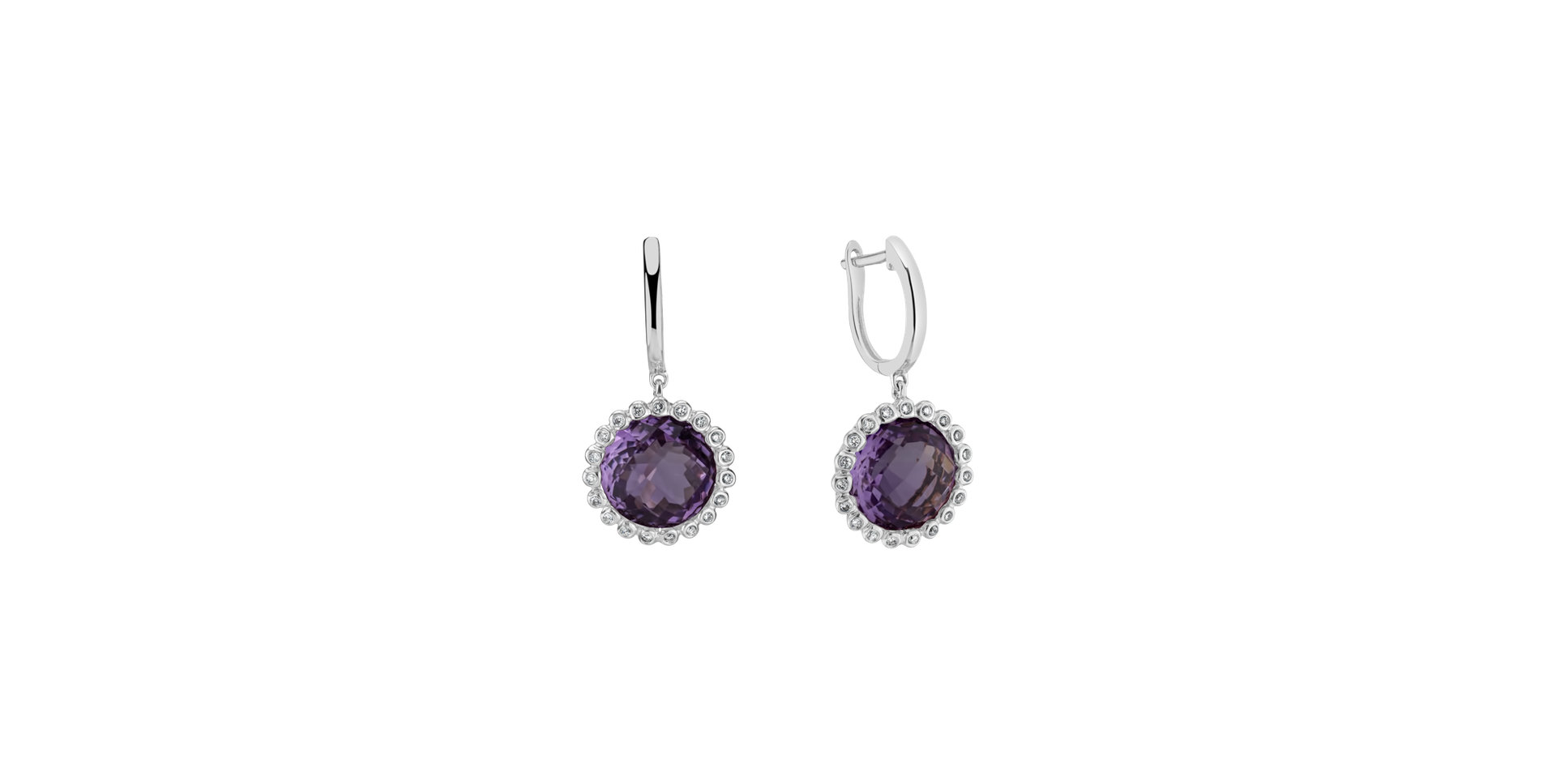 Diamond earrings with Amethyst Bettina