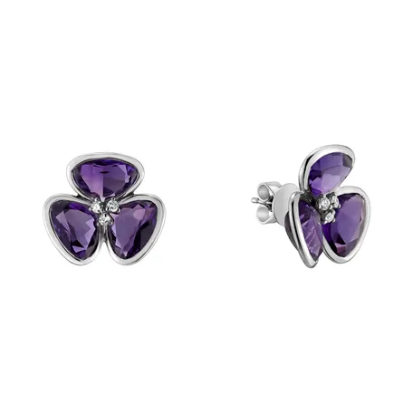 Diamond earrings with Amethyst Simon