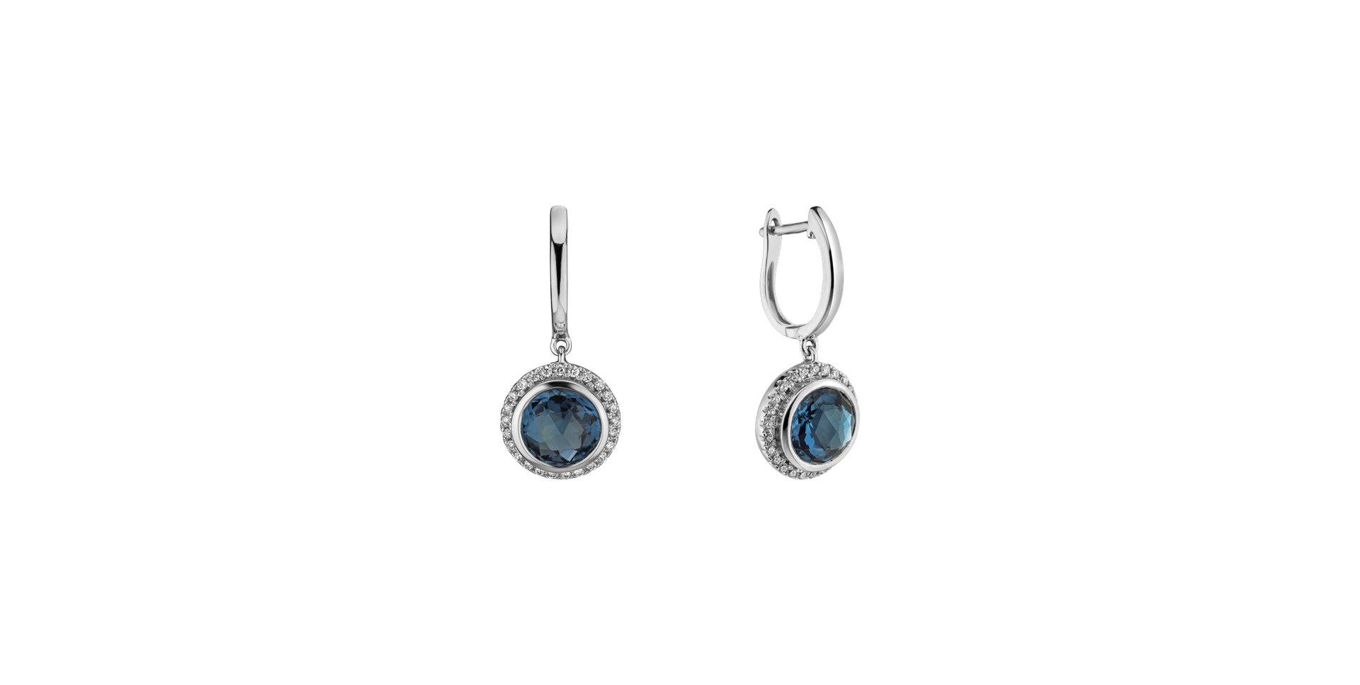 Diamond earrings with Topaz Iridescent