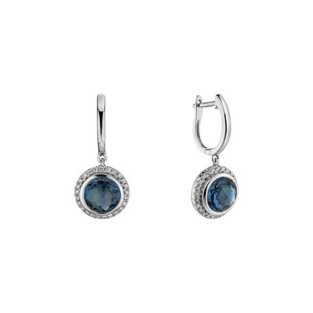Diamond earrings with Topaz Iridescent