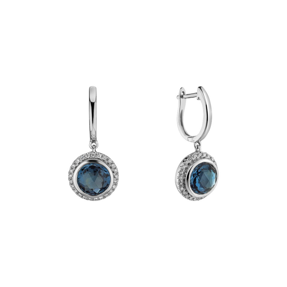 Diamond earrings with Topaz Iridescent