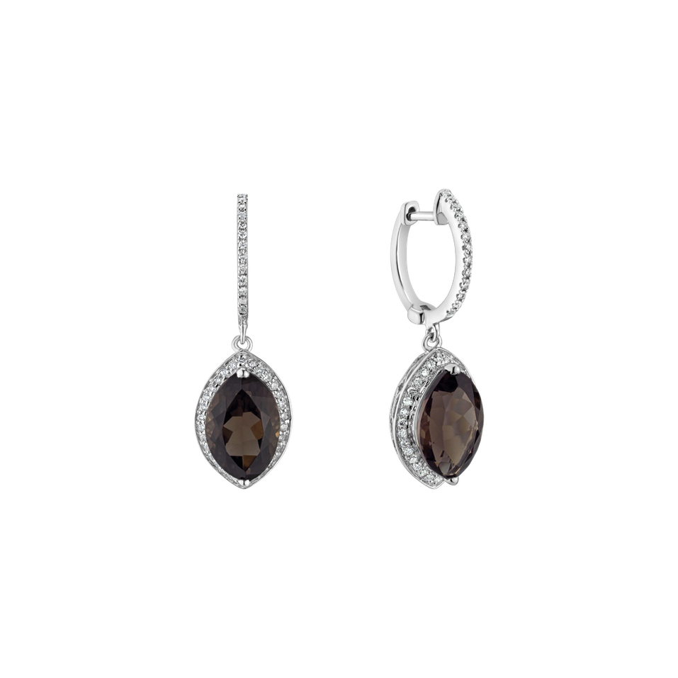 Diamond earrings with Quartz Gilded