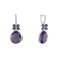 Diamond earrings with Amethyst Freida3