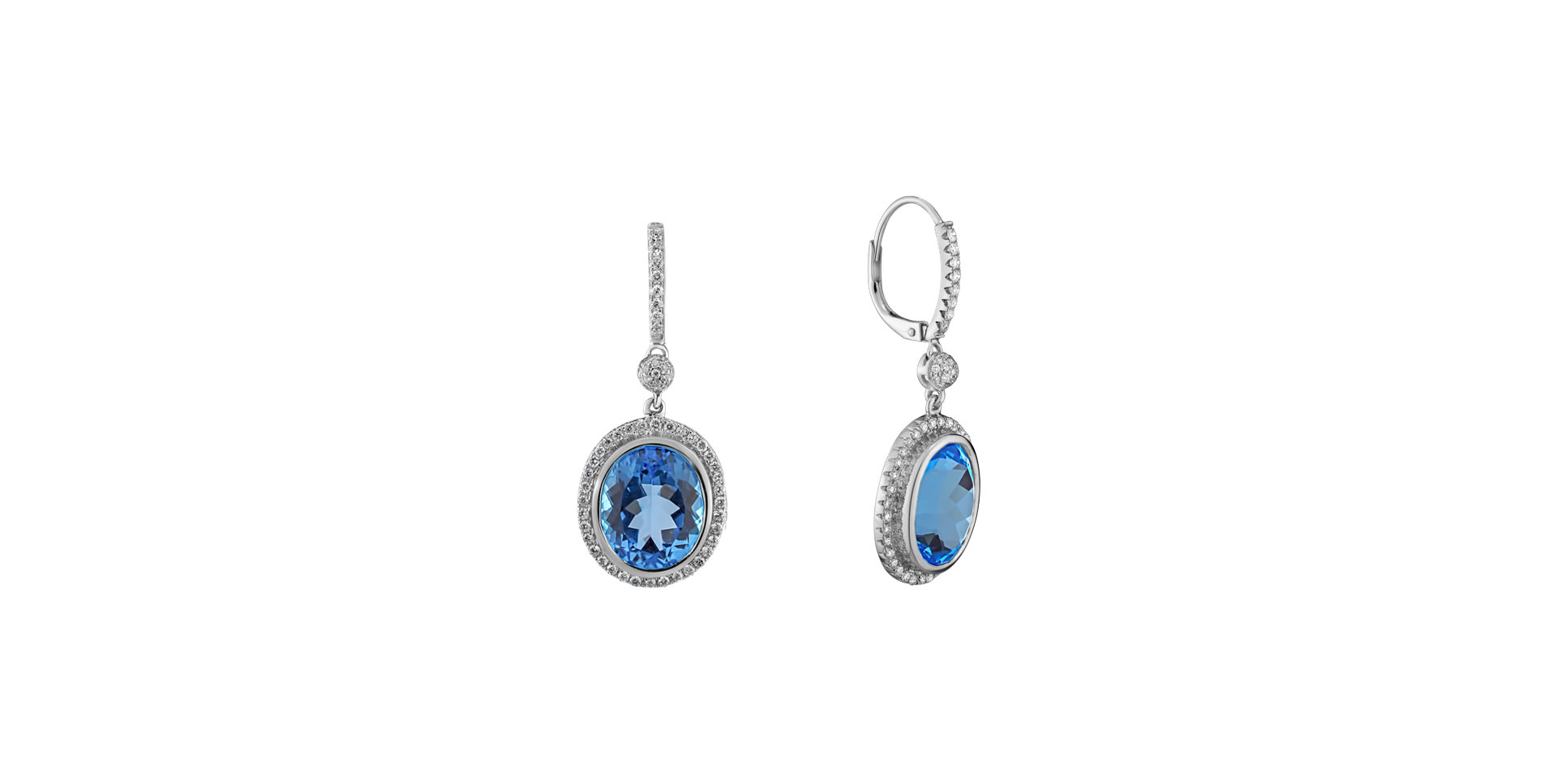 Diamond earrings with Topaz Penny