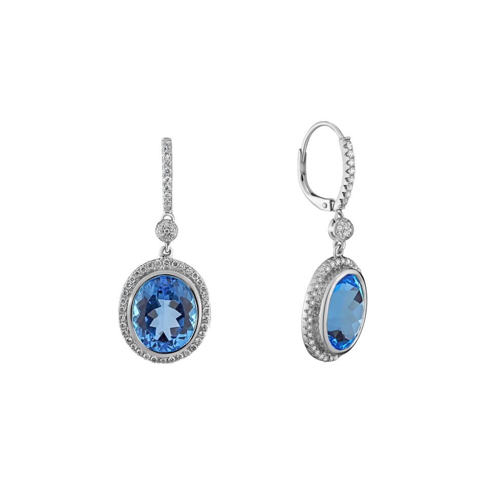 Diamond earrings with Topaz Penny