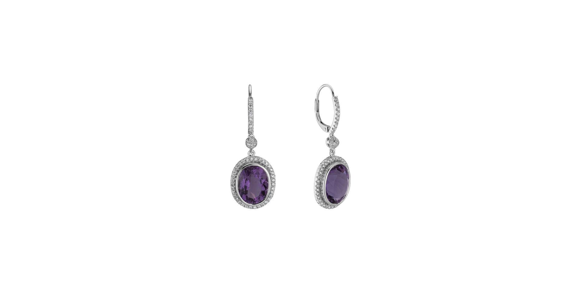 Diamond earrings with Amethyst Penny