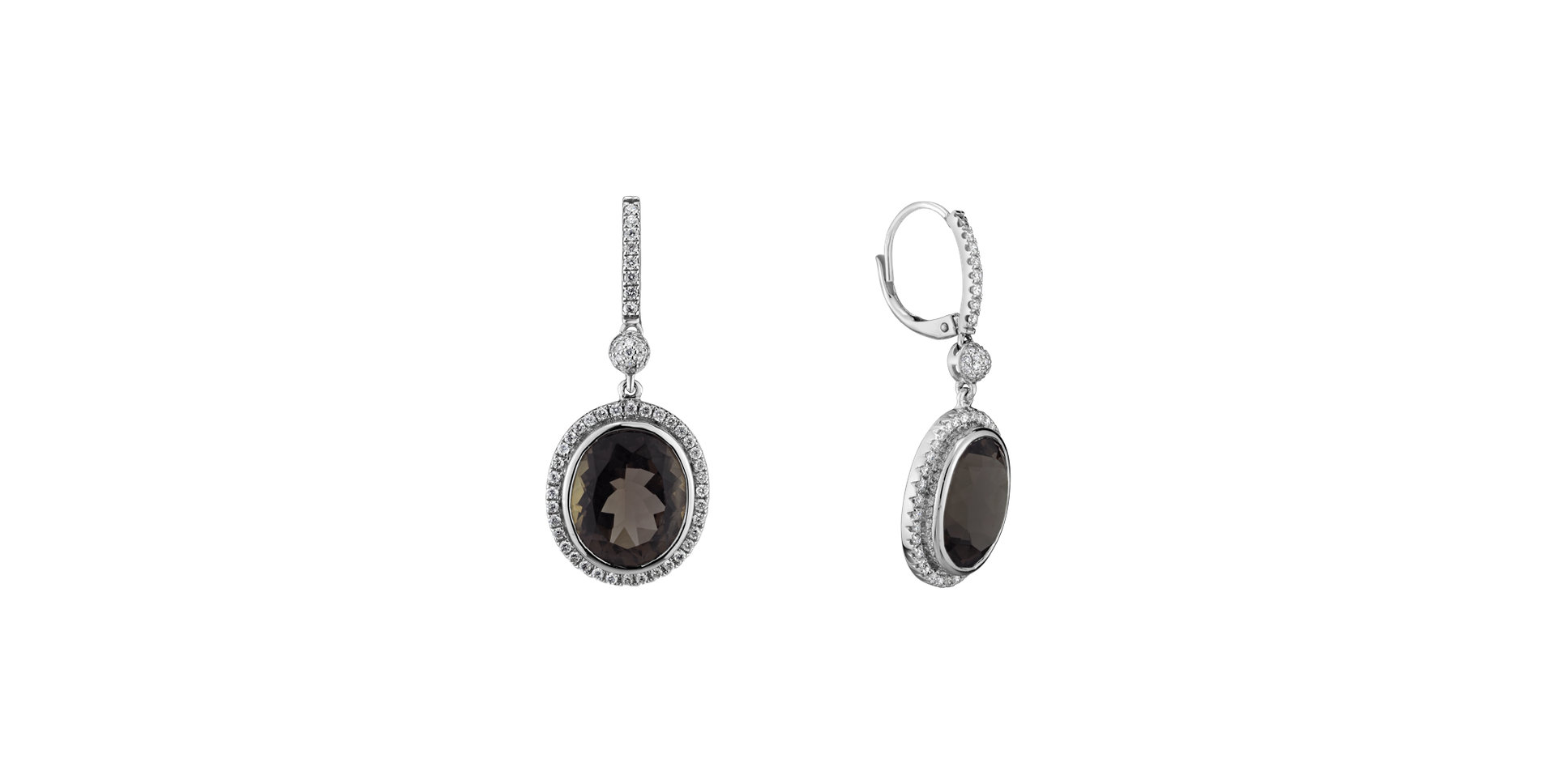 Diamond earrings with Quartz Penny