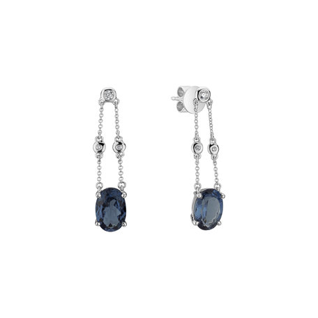 Diamond earrings with Topaz Teressa