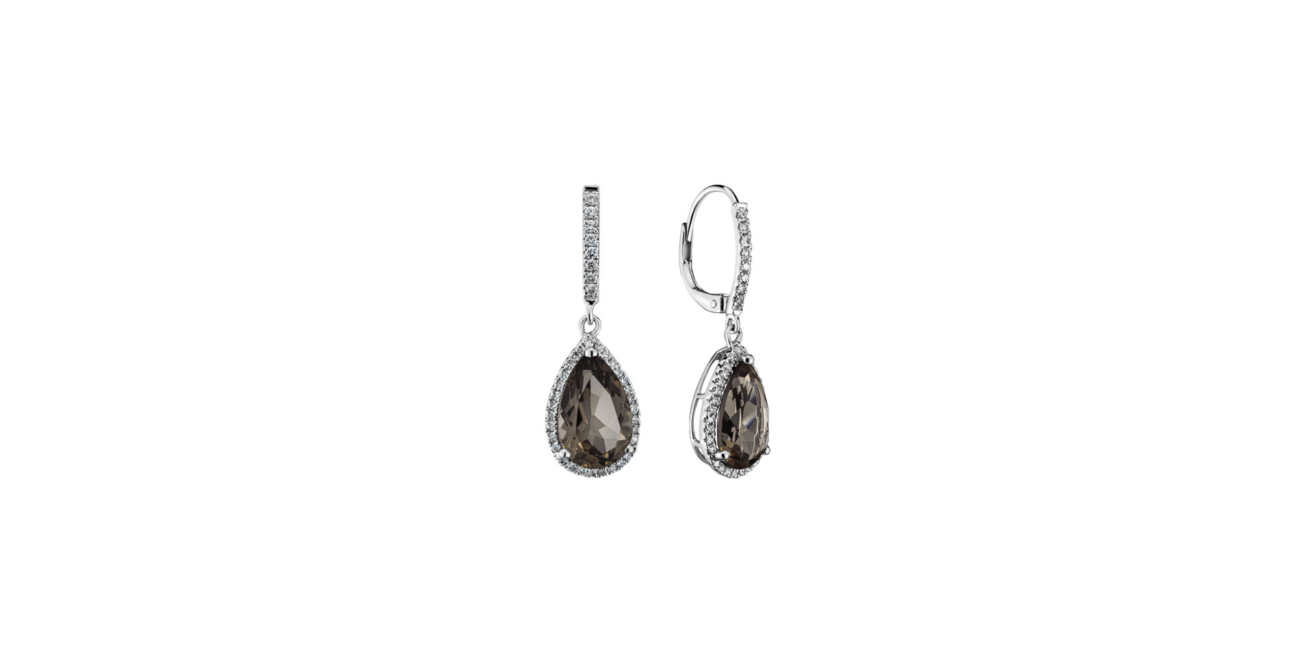 Diamond earrings with Quartz Maryam