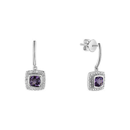 Diamond earrings with Amethyst Morcant