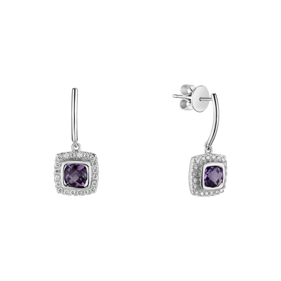 Diamond earrings with Amethyst Morcant