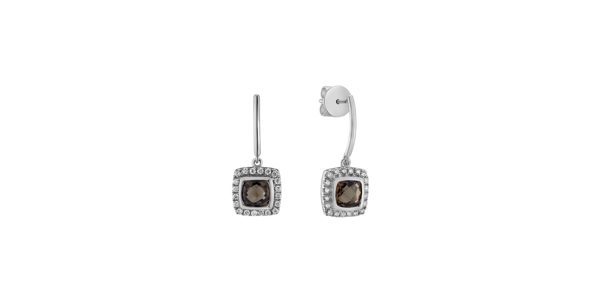 Diamond earrings with Quartz Morcant