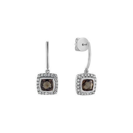 Diamond earrings with Quartz Morcant
