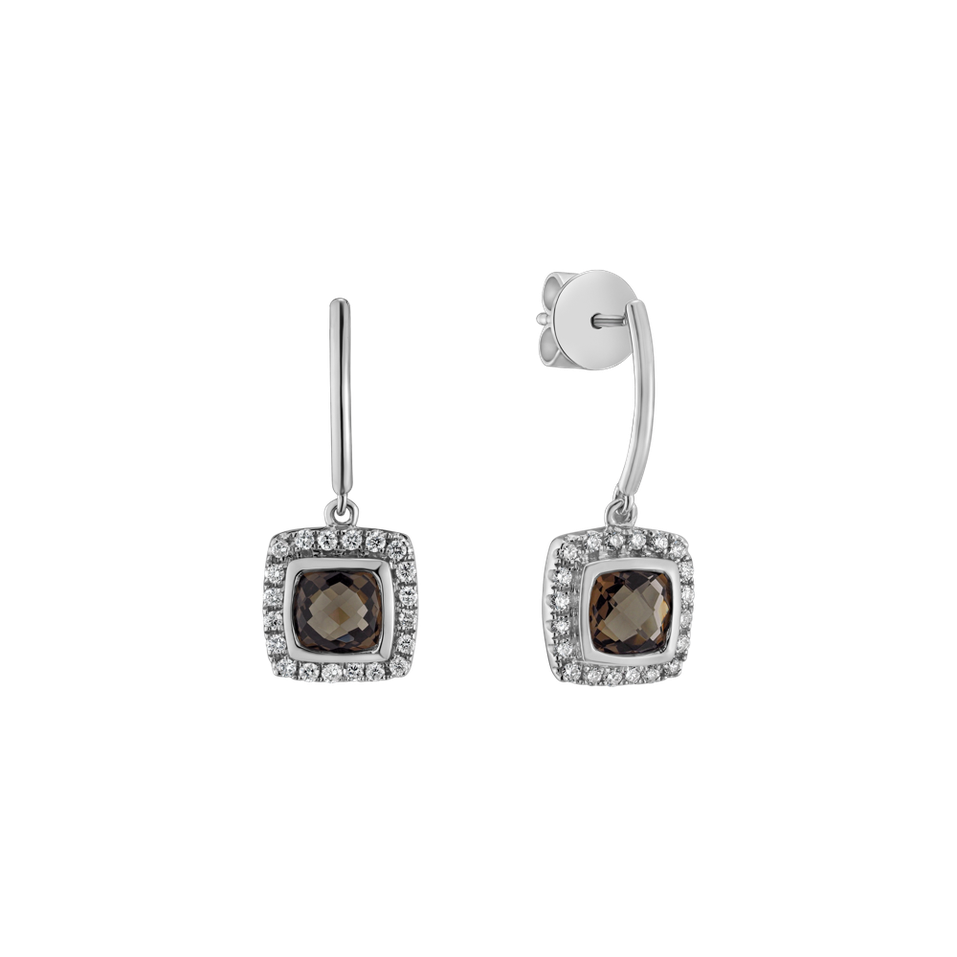 Diamond earrings with Quartz Morcant