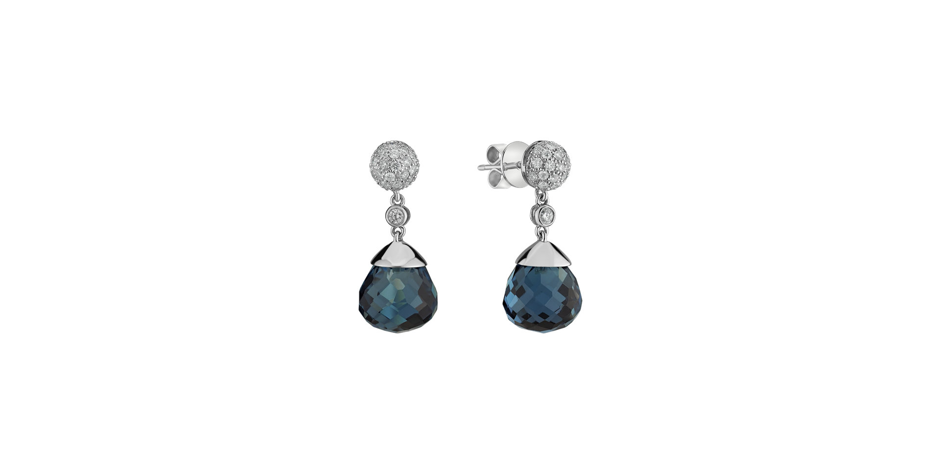 Diamond earrings with Topaz Gianpaola