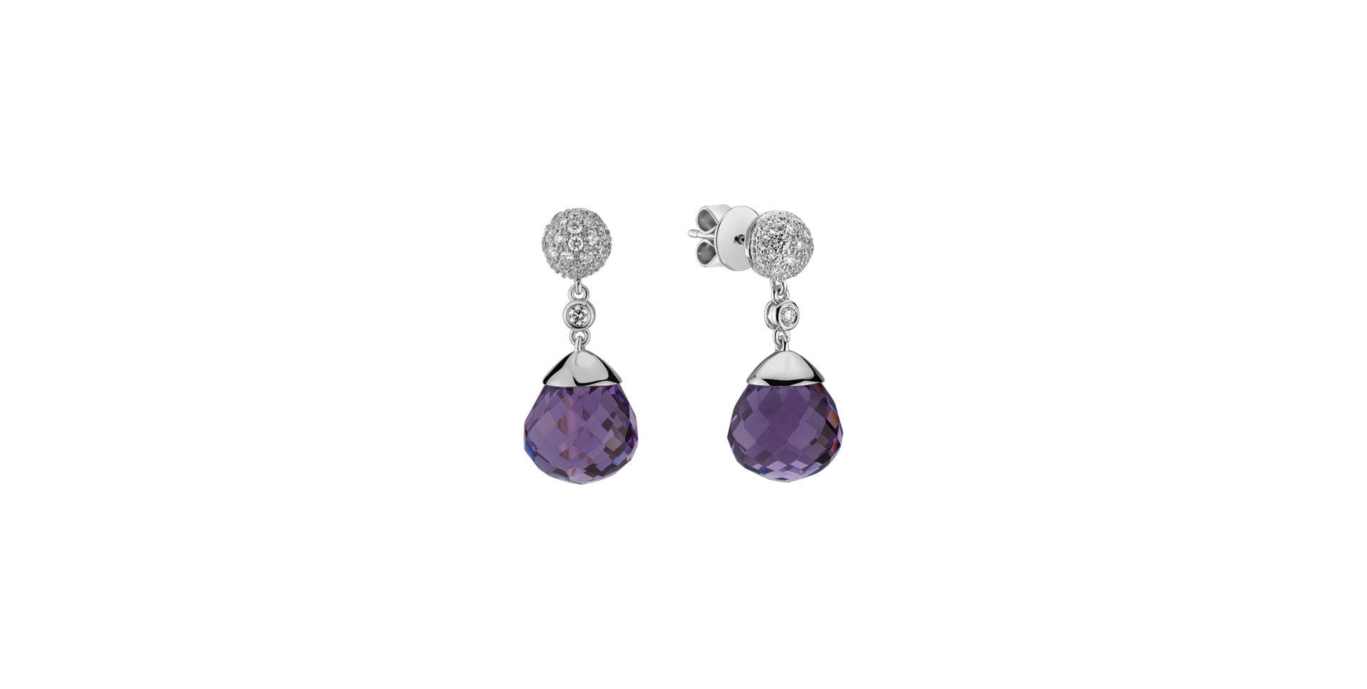 Diamond earrings with Amethyst Gianpaola