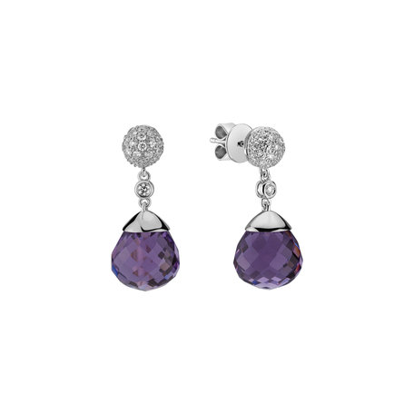Diamond earrings with Amethyst Gianpaola