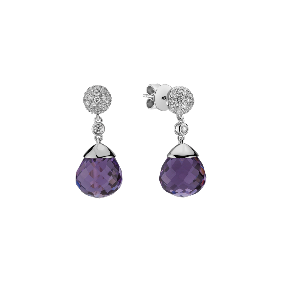 Diamond earrings with Amethyst Gianpaola