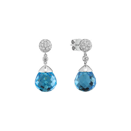 Diamond earrings with Topaz Gianpaola