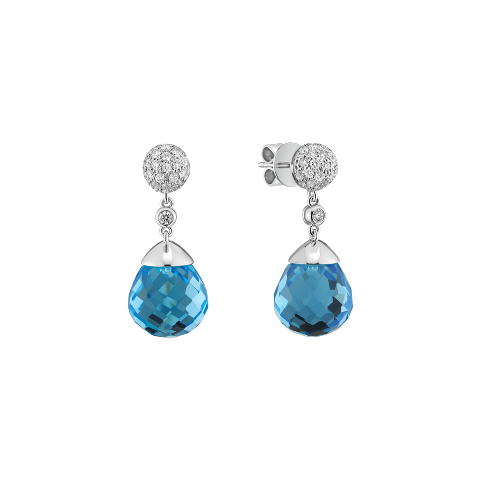Diamond earrings with Topaz Gianpaola