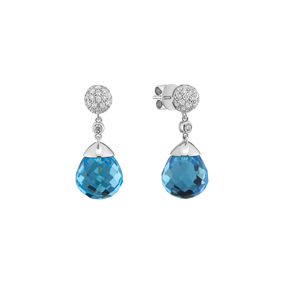 Diamond earrings with Topaz Gianpaola
