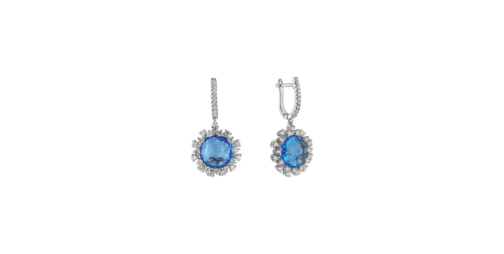 Diamond earrings with Topaz Vera