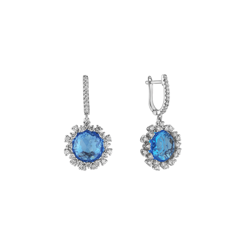 Diamond earrings with Topaz Vera