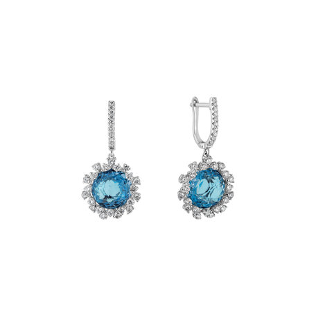 Diamond earrings with Topaz Vera