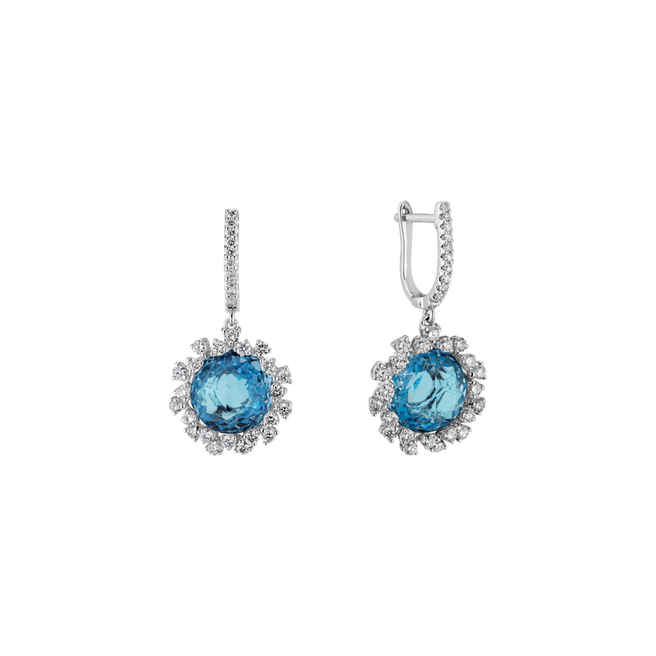 Diamond earrings with Topaz Vera