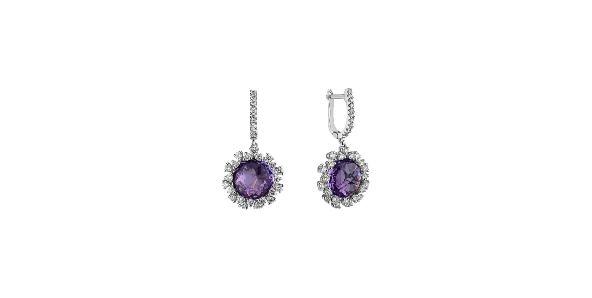 Diamond earrings with Amethyst Vera