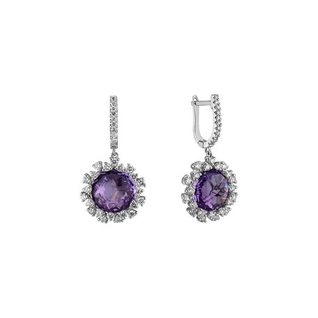 Diamond earrings with Amethyst Vera