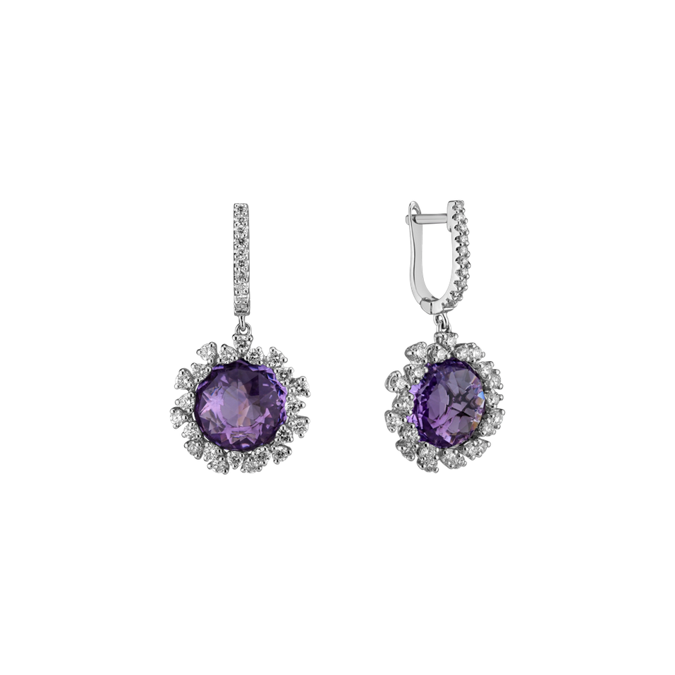 Diamond earrings with Amethyst Vera