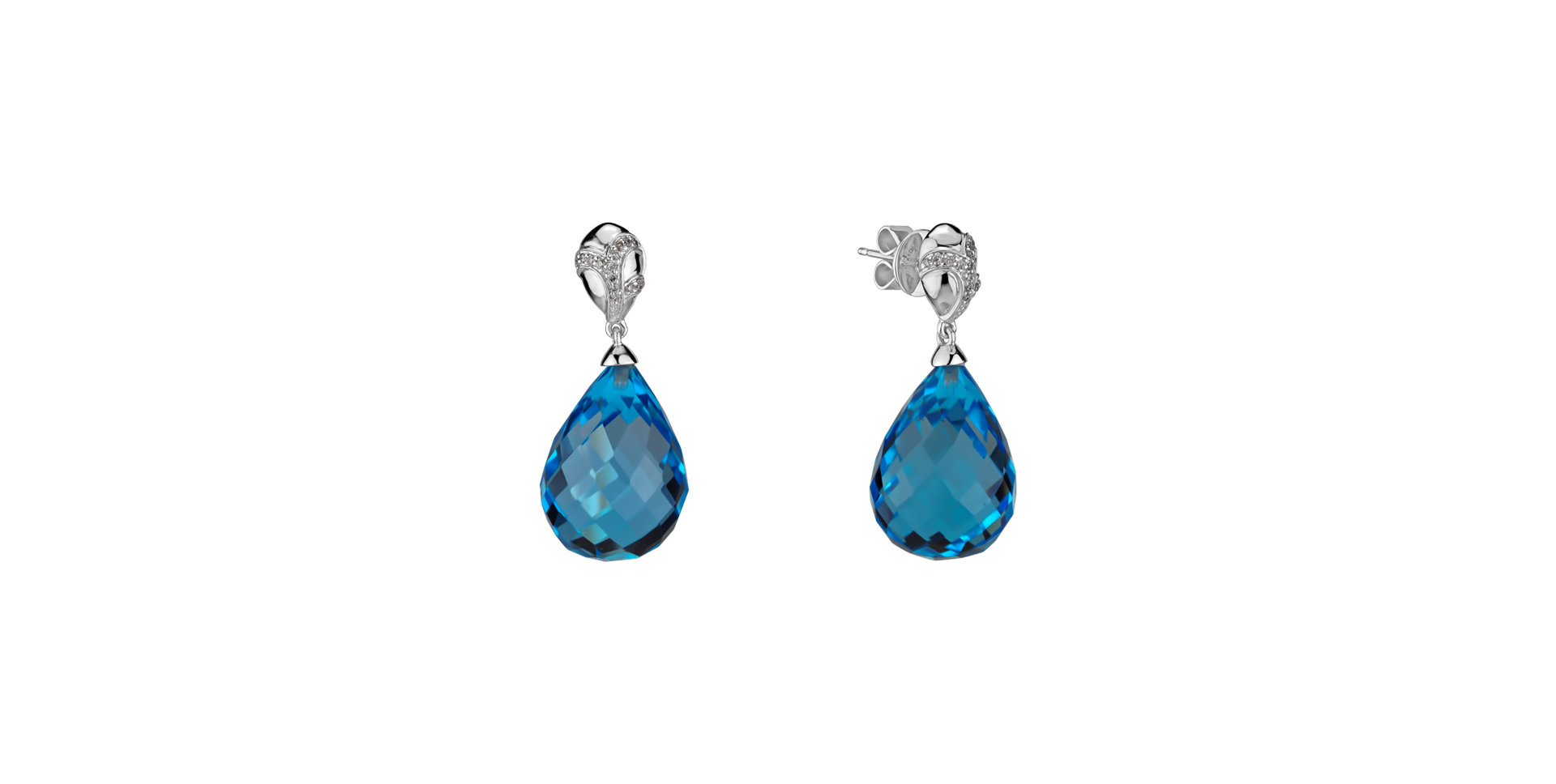 Diamond earrings with Topaz Hanlerore