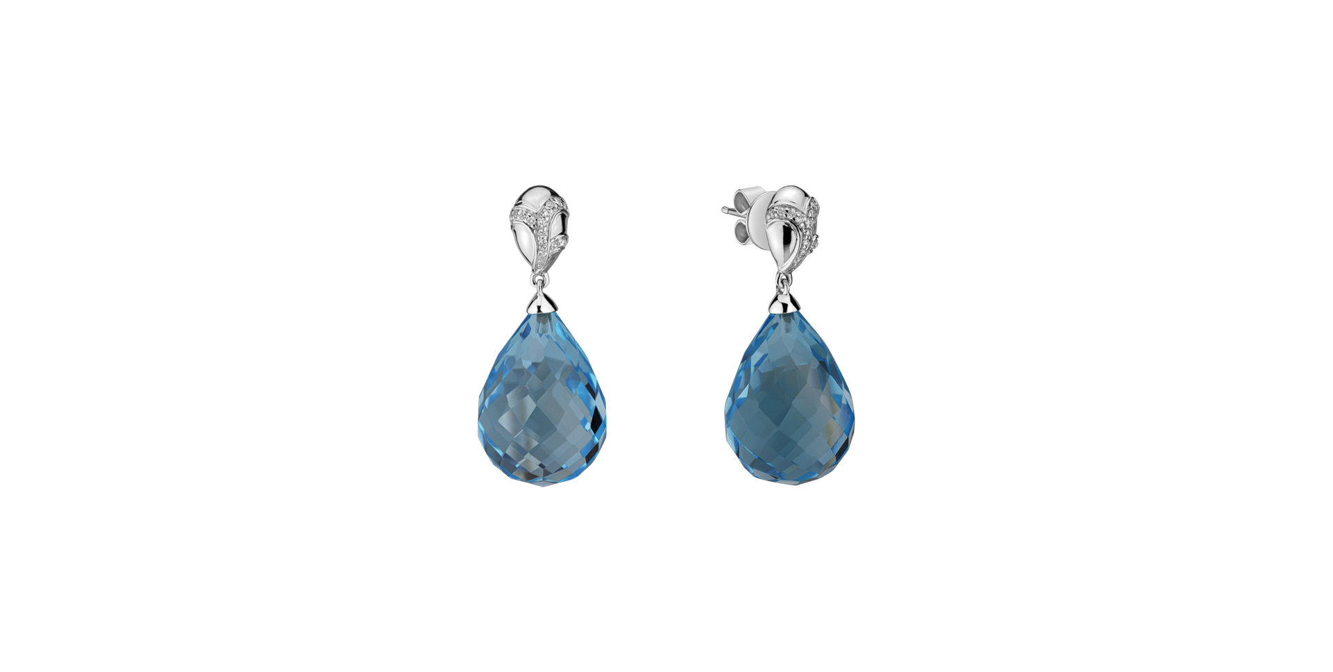 Diamond earrings with Topaz Hanlerore