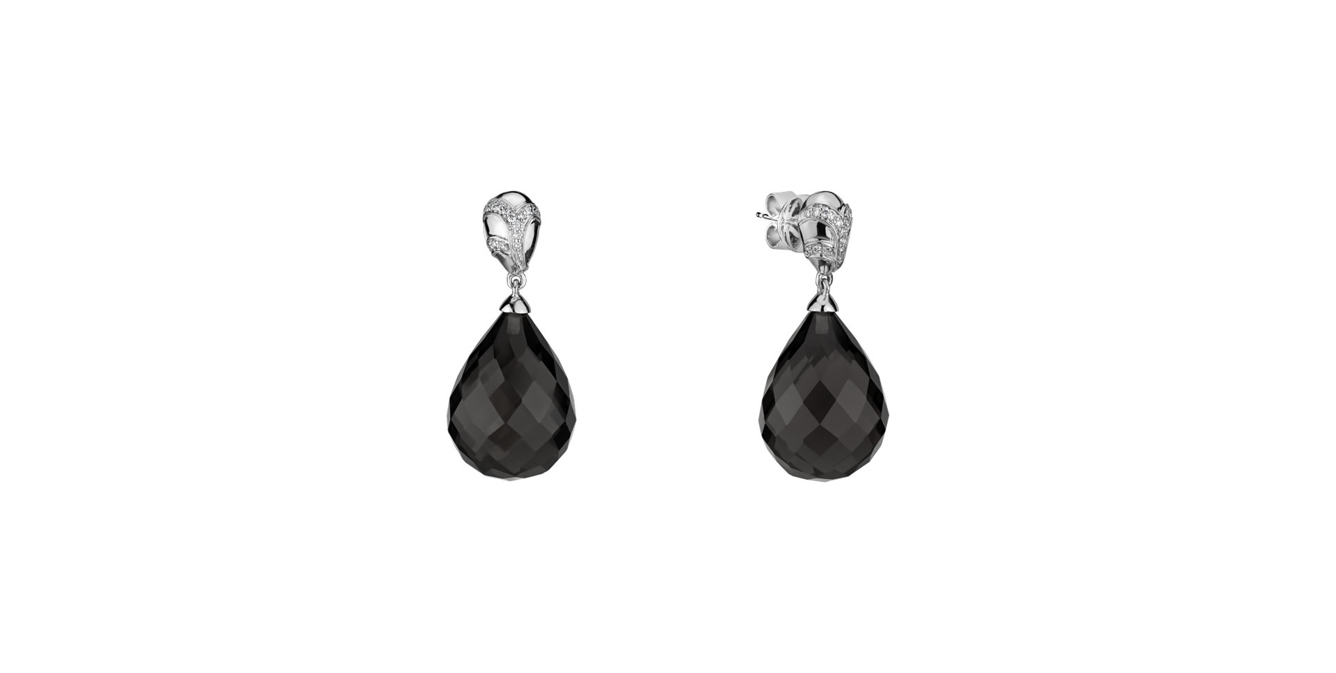 Diamond earrings with Quartz Hanlerore