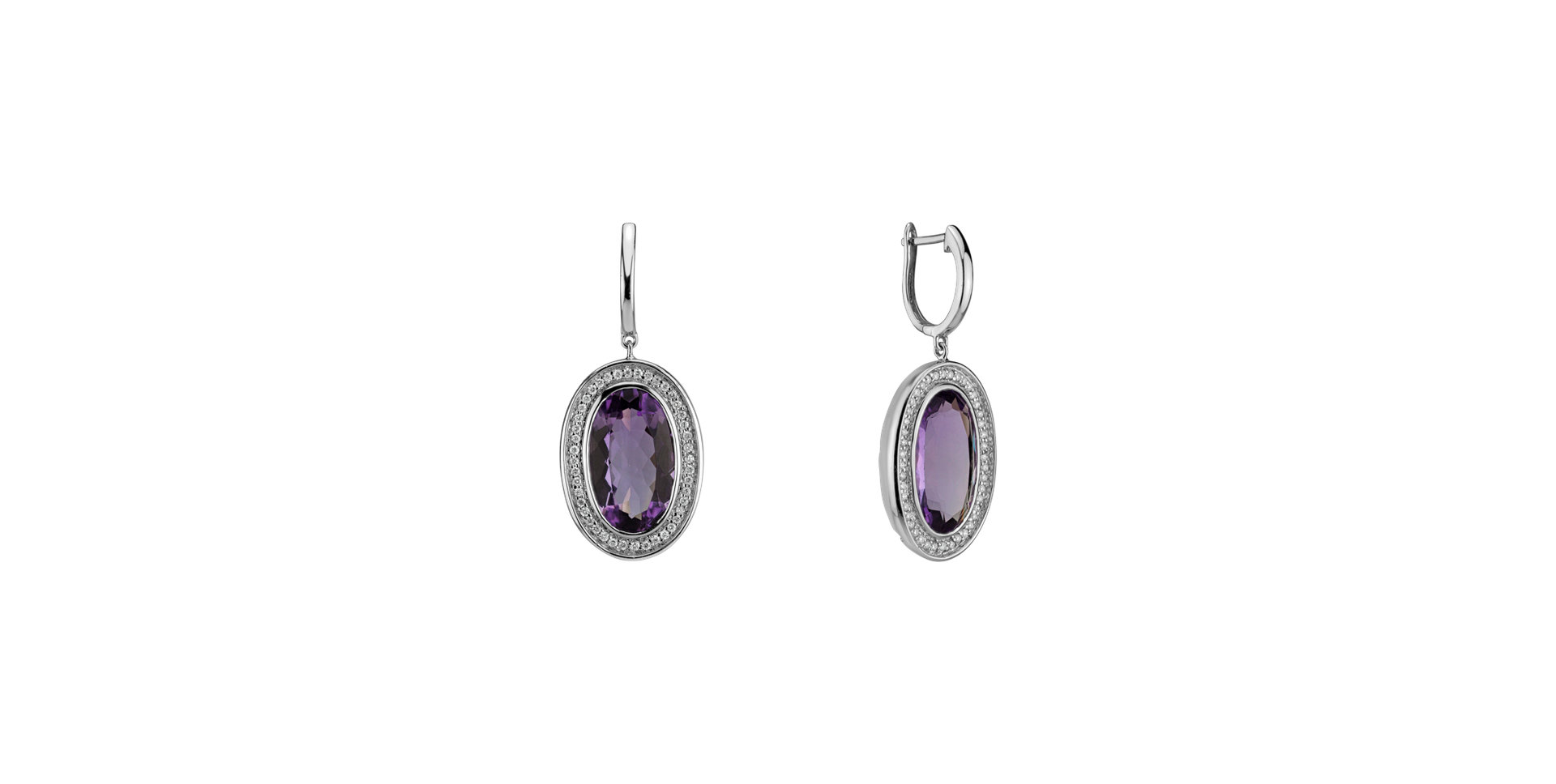 Diamond earrings with Amethyst Melissa