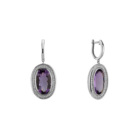 Diamond earrings with Amethyst Melissa