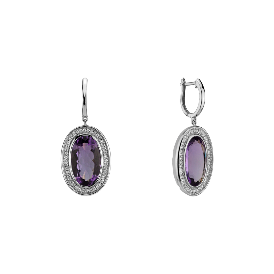 Diamond earrings with Amethyst Melissa
