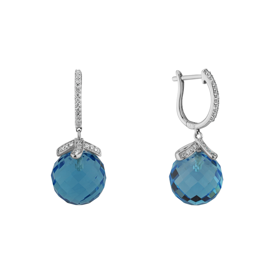 Diamond earrings with Topaz Wing Relaxation