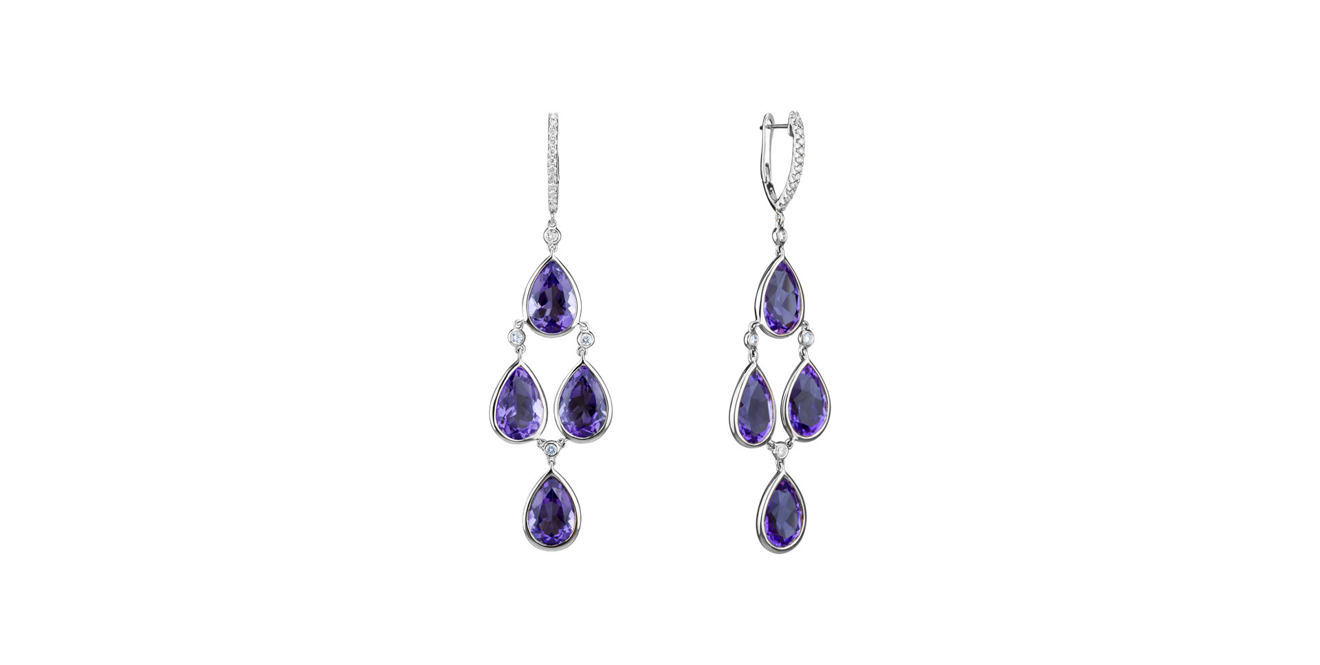 Diamond earrings with Amethyst Dita