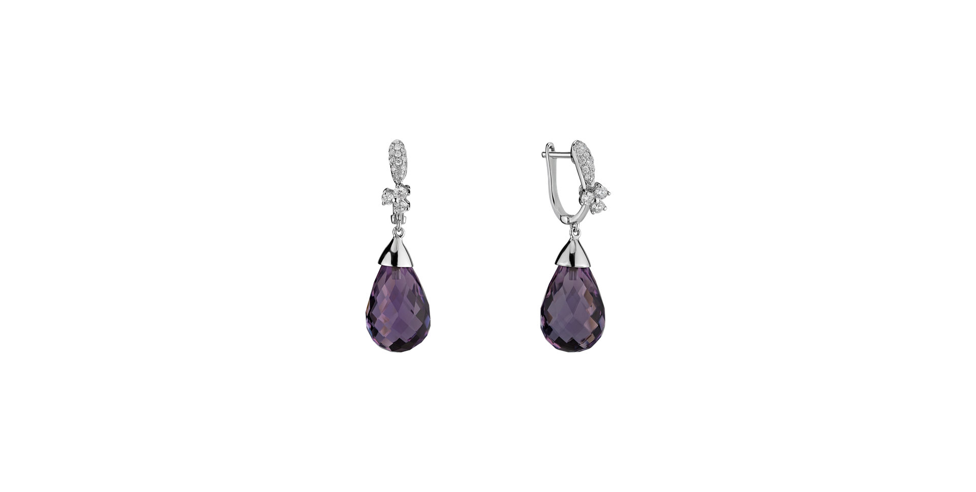 Diamond earrings with Amethyst Nena
